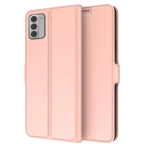 Magnetic PU Leather Stand Cover For Nokia G42 , Card Slot Phone Shell Full Protection Flip Case - Rose Gold - 1