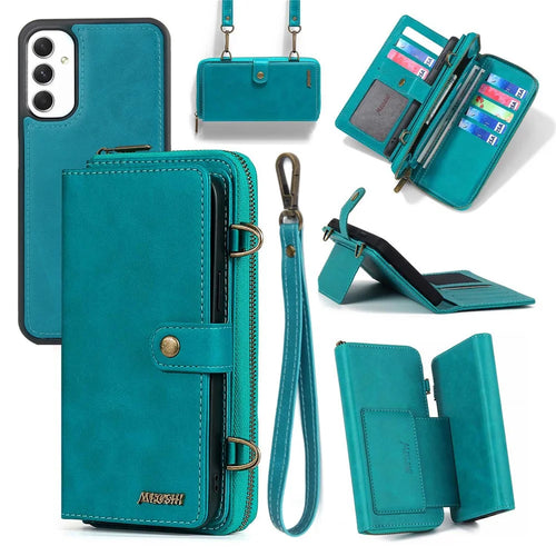 MEGSHI 020 Series for Samsung Galaxy A54 5G Detachable 2-in-1 Phone Wallet Case PU Leather Stand Multi-Function Cover - Blue - 1