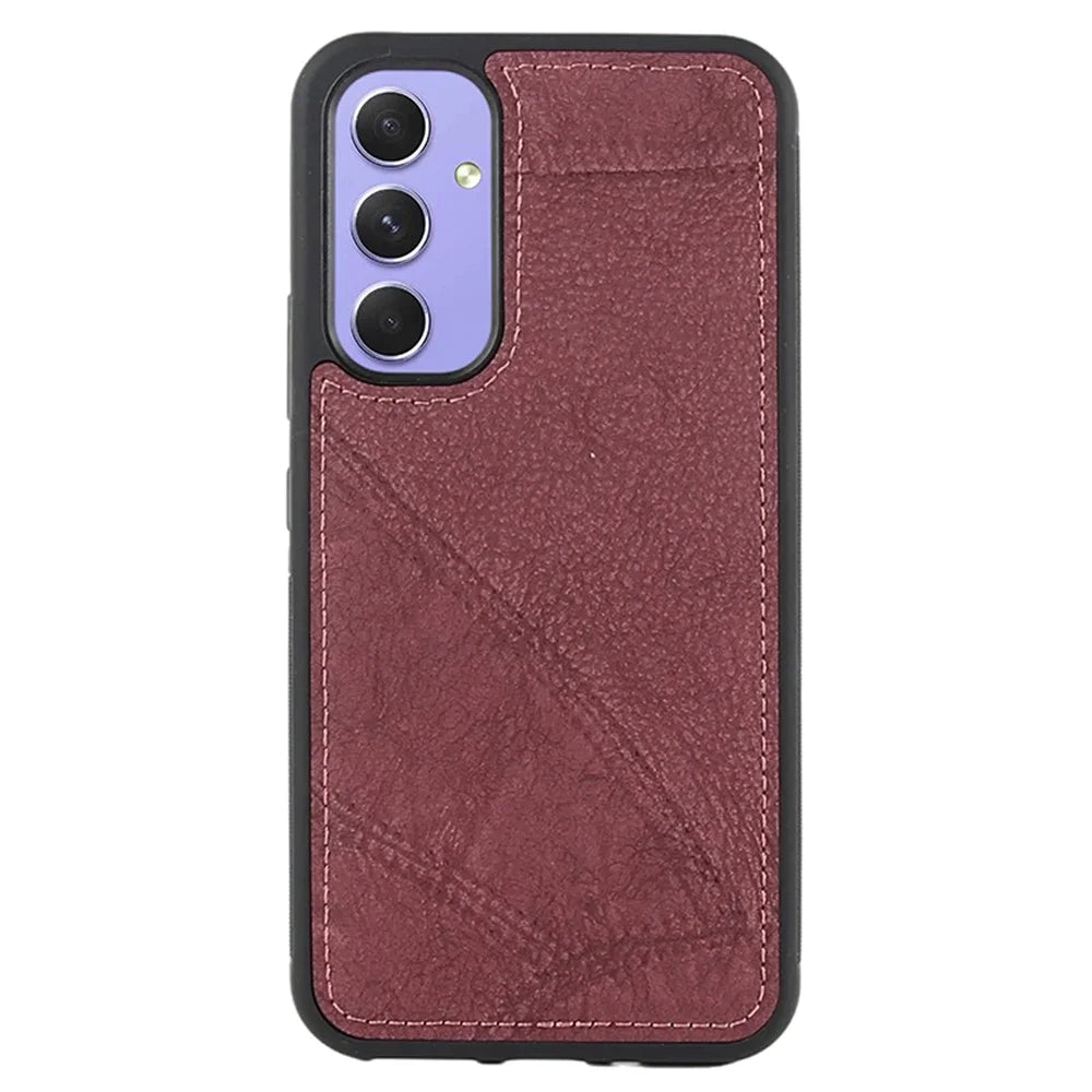 MEGSHI 004 Series For Samsung Galaxy A14 4G / 5G Zipper Wallet Case Detachable PU Leather Stand Phone Cover - Wine Red - 2