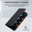 Wallet Case for iPhone 15 Pro Stand Shell PU Leather Retro Flower Imprinted Phone Cover - Black - 6