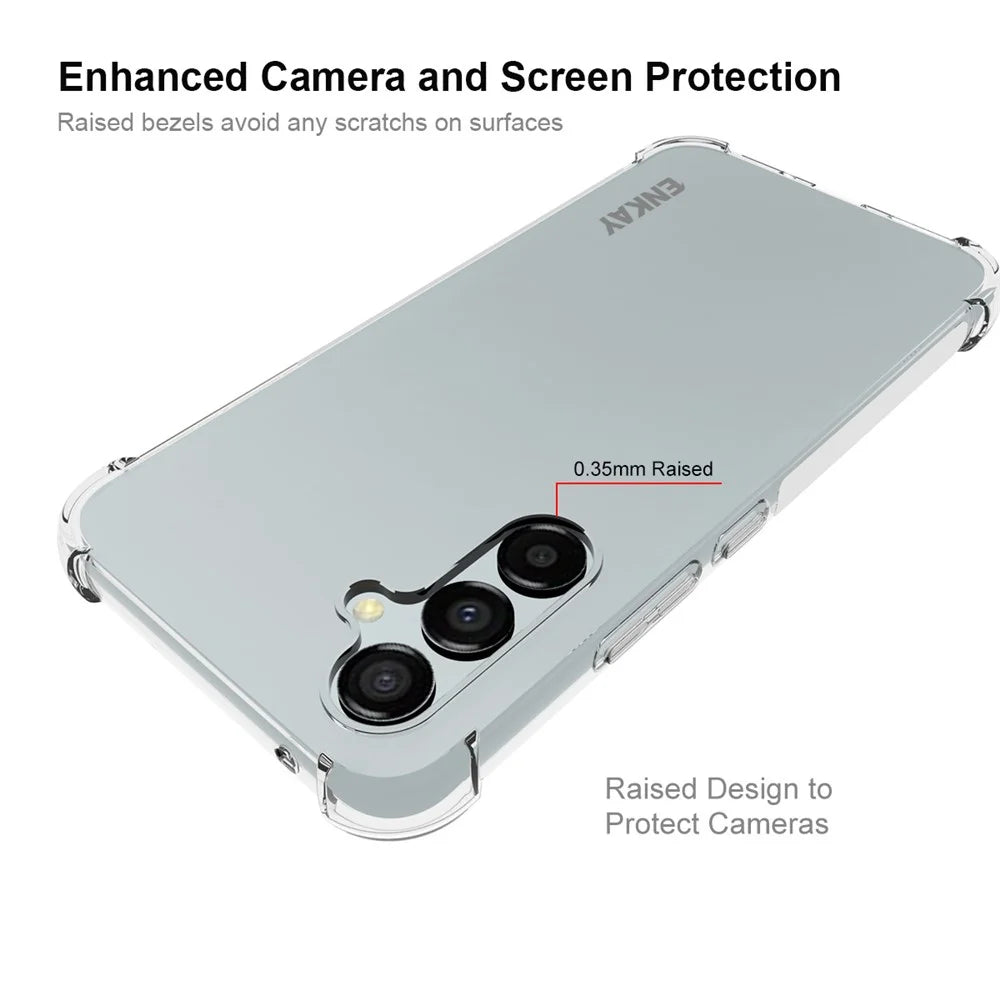 ENKAY HAT PRINCE For Samsung Galaxy A54 5G TPU Case Clear Phone Cover with High Aluminium-silicon Glass Screen Film - 3