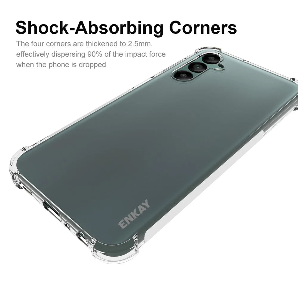 ENKAY HAT PRINCE For Samsung Galaxy A24 4G (162.1 x 77.6 x 8.3mm) Phone Case Clear TPU Cover with High Aluminium-silicon Glass Screen Film - 2