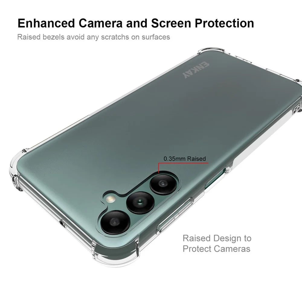 ENKAY HAT PRINCE For Samsung Galaxy A24 4G (162.1 x 77.6 x 8.3mm) Phone Case Clear TPU Cover with High Aluminium-silicon Glass Screen Film - 3