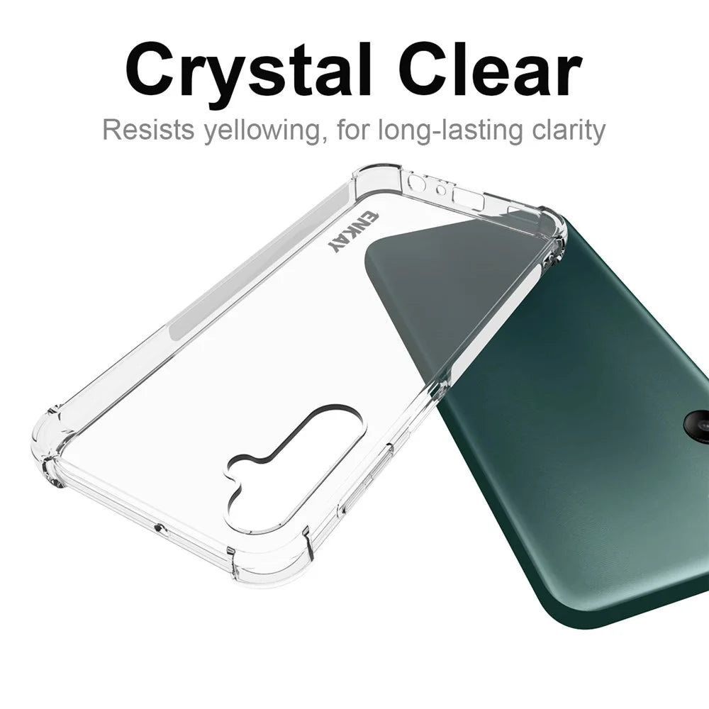 ENKAY HAT PRINCE For Samsung Galaxy A24 4G (162.1 x 77.6 x 8.3mm) Phone Case Clear TPU Cover with High Aluminium-silicon Glass Screen Film - 5