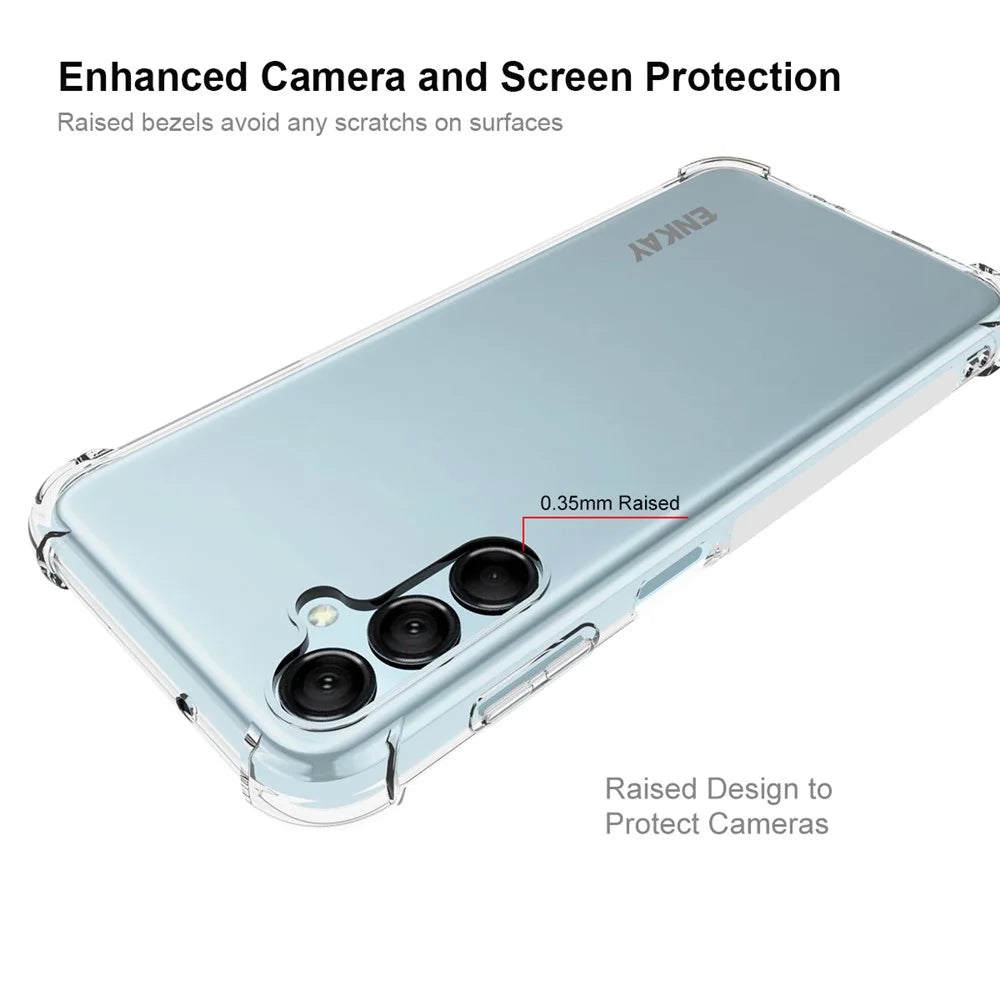ENKAY HAT PRINCE For Samsung Galaxy M14 5G Phone TPU Case Crystal Clear Cover with High Aluminium-silicon Glass Screen Film - 3