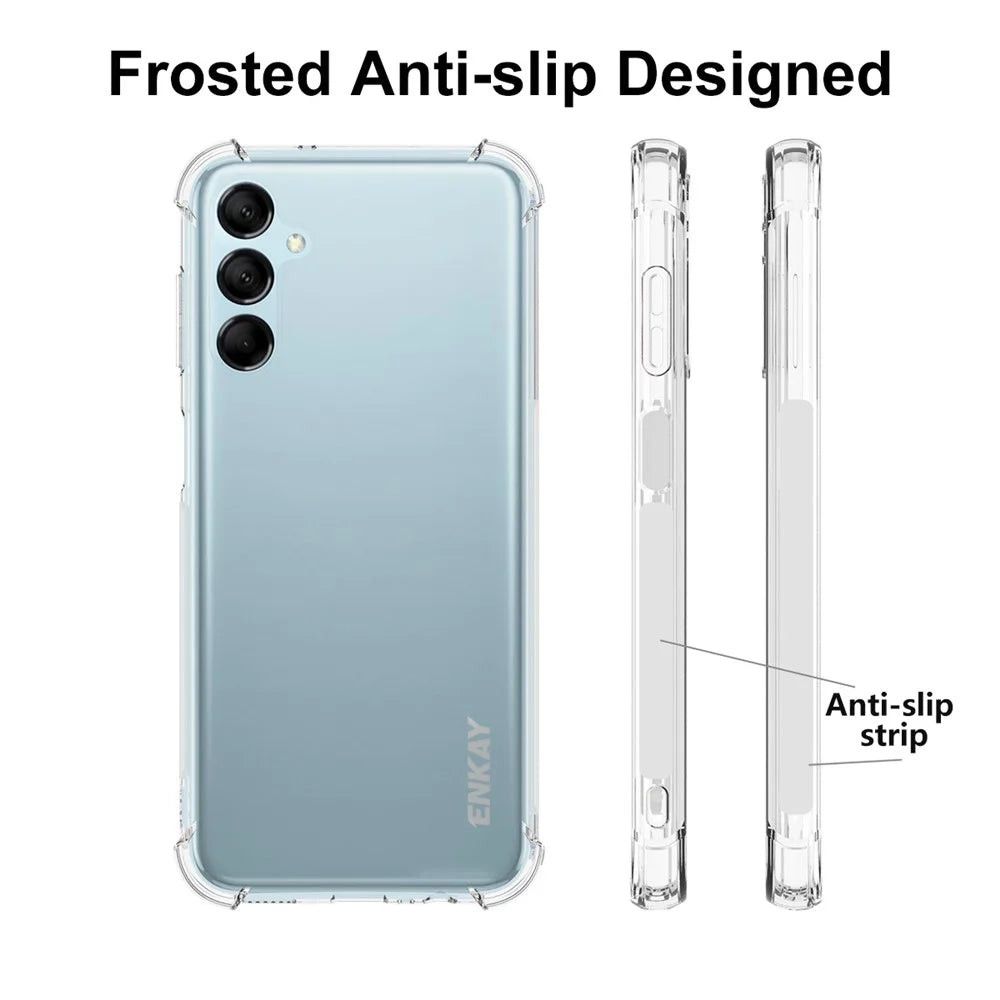ENKAY HAT PRINCE For Samsung Galaxy M14 5G Phone TPU Case Crystal Clear Cover with High Aluminium-silicon Glass Screen Film - 4