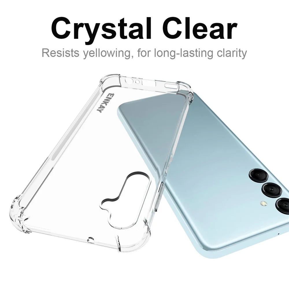 ENKAY HAT PRINCE For Samsung Galaxy M14 5G Phone TPU Case Crystal Clear Cover with High Aluminium-silicon Glass Screen Film - 5