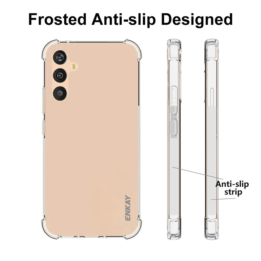 ENKAY HAT PRINCE For Samsung Galaxy A34 5G Clear TPU Case Shockproof Phone Cover with High Aluminium-silicon Glass Screen Film - 4
