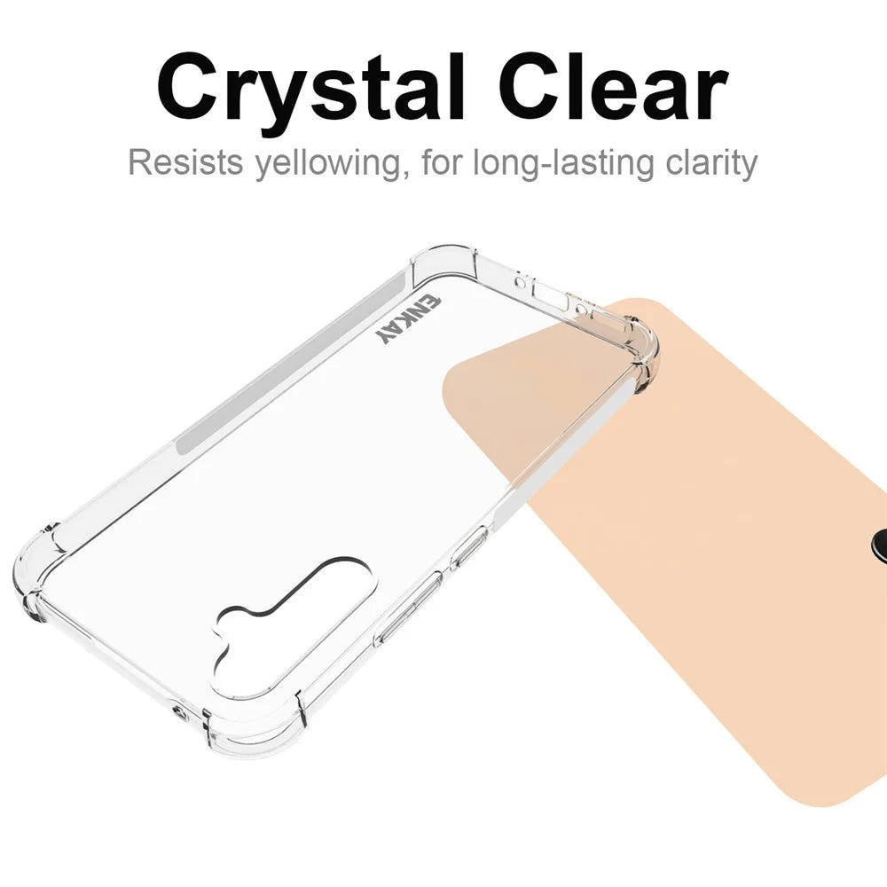 ENKAY HAT PRINCE For Samsung Galaxy A34 5G Clear TPU Case Shockproof Phone Cover with High Aluminium-silicon Glass Screen Film - 5