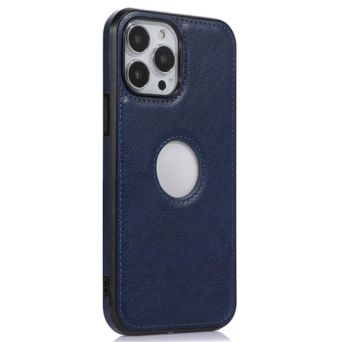Protective Case for iPhone 13 Pro 6.1 inch Logo View Phone Case Soft TPU+PU Phone Slim Cover - Blue - 2