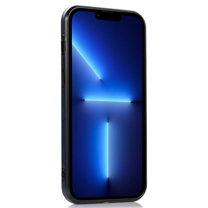 Protective Case for iPhone 13 Pro 6.1 inch Logo View Phone Case Soft TPU+PU Phone Slim Cover - Blue - 3