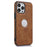 Shockproof Case for iPhone 12 Pro Max 6.7 inch Logo View Phone Case Soft TPU+PU Phone Cover - Brown - 2
