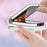 Multiple Card Slots Phone Case for Samsung Galaxy Z Flip3 5G, RFID Blocking Ring Kickstand Leather+PC Cover - White - 5