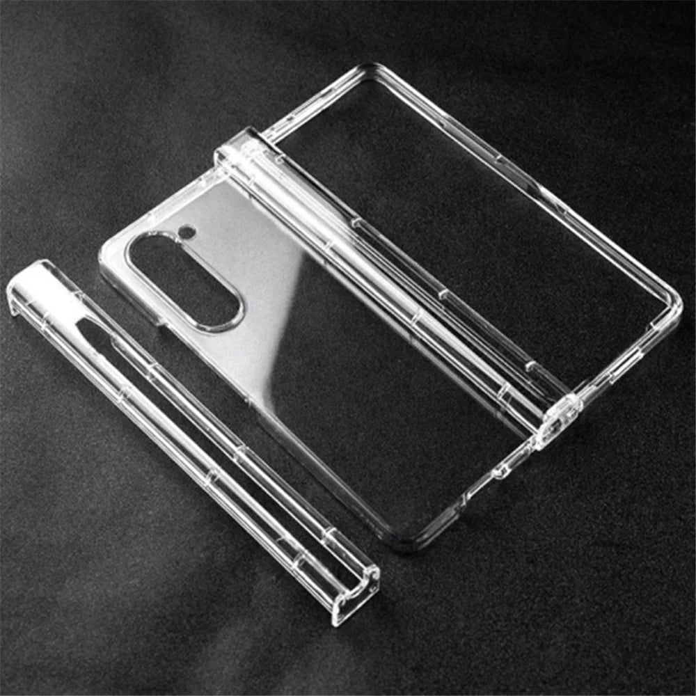 For Samsung Galaxy Z Fold5 5G Transparent PC Phone Case 3-Piece Design Phone Cover - 1