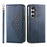 Leather Phone Case for Samsung Galaxy S23 FE Imprinted Rhombus Pattern Wallet Stand Cover - Blue - 1