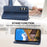 Leather Phone Case for Samsung Galaxy S23 FE Imprinted Rhombus Pattern Wallet Stand Cover - Blue - 4