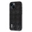 ABEEL For iPhone 15 PU Leather Coated PC+TPU Phone Case Grid Texture Shockproof Cover - Black - 1