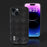 ABEEL For iPhone 15 PU Leather Coated PC+TPU Phone Case Grid Texture Shockproof Cover - Black - 5