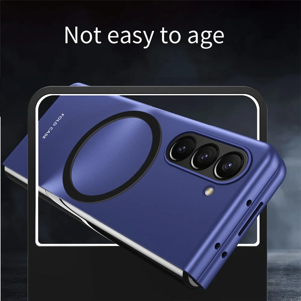 For Samsung Galaxy Z Fold5 5G Magnetic Phone Case Magnetic Case Skin-touch PC Anti-Scratch Cover - Sapphire - 3