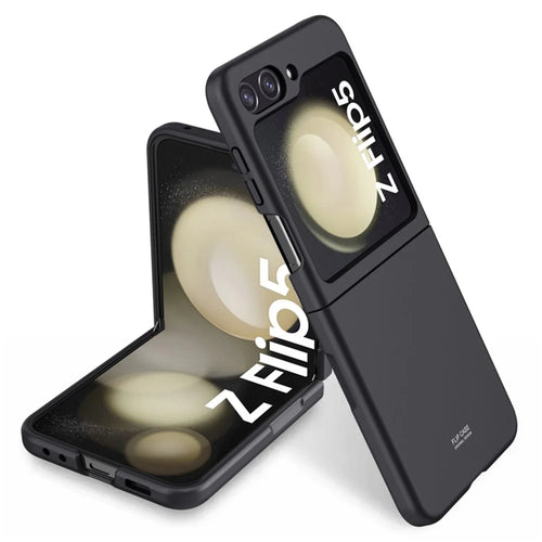 For Samsung Galaxy Z Flip5 5G Hard PC Skin-touch Phone Case Anti-Scratch Protective Cover - Black - 1
