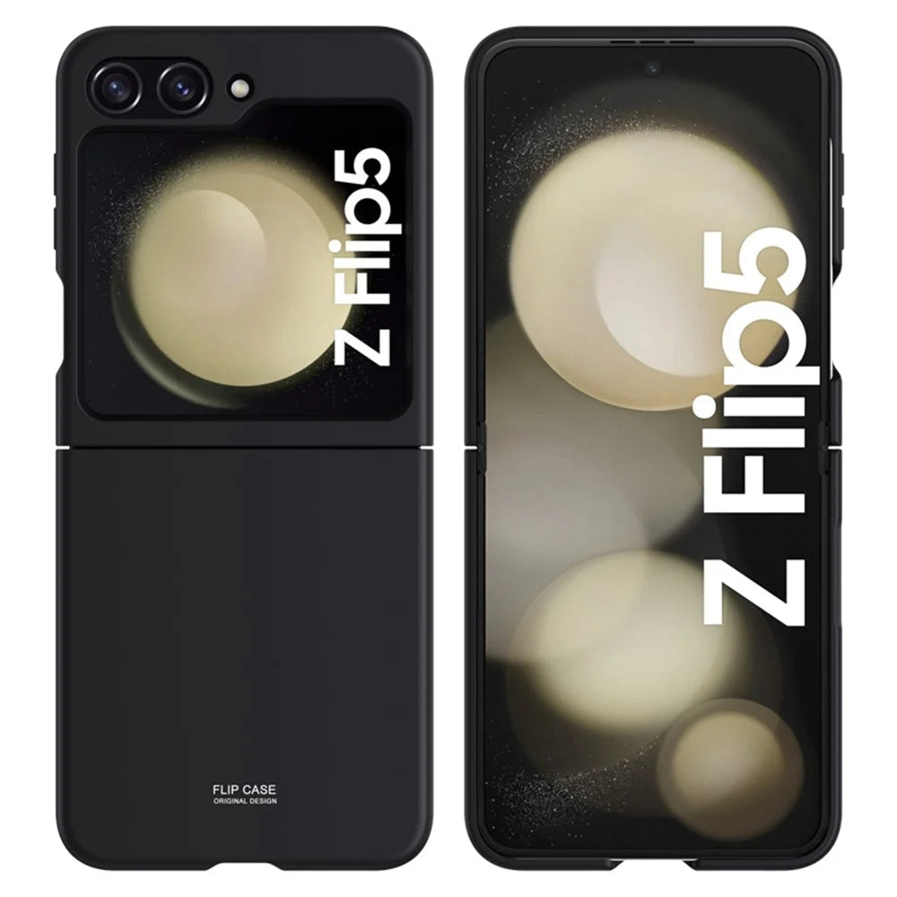 For Samsung Galaxy Z Flip5 5G Hard PC Skin-touch Phone Case Anti-Scratch Protective Cover - Black - 2