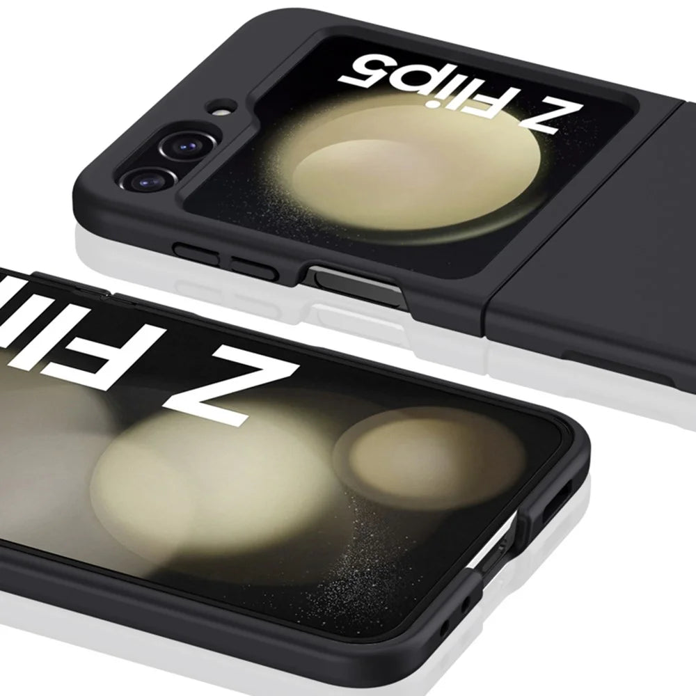 For Samsung Galaxy Z Flip5 5G Hard PC Skin-touch Phone Case Anti-Scratch Protective Cover - Black - 5