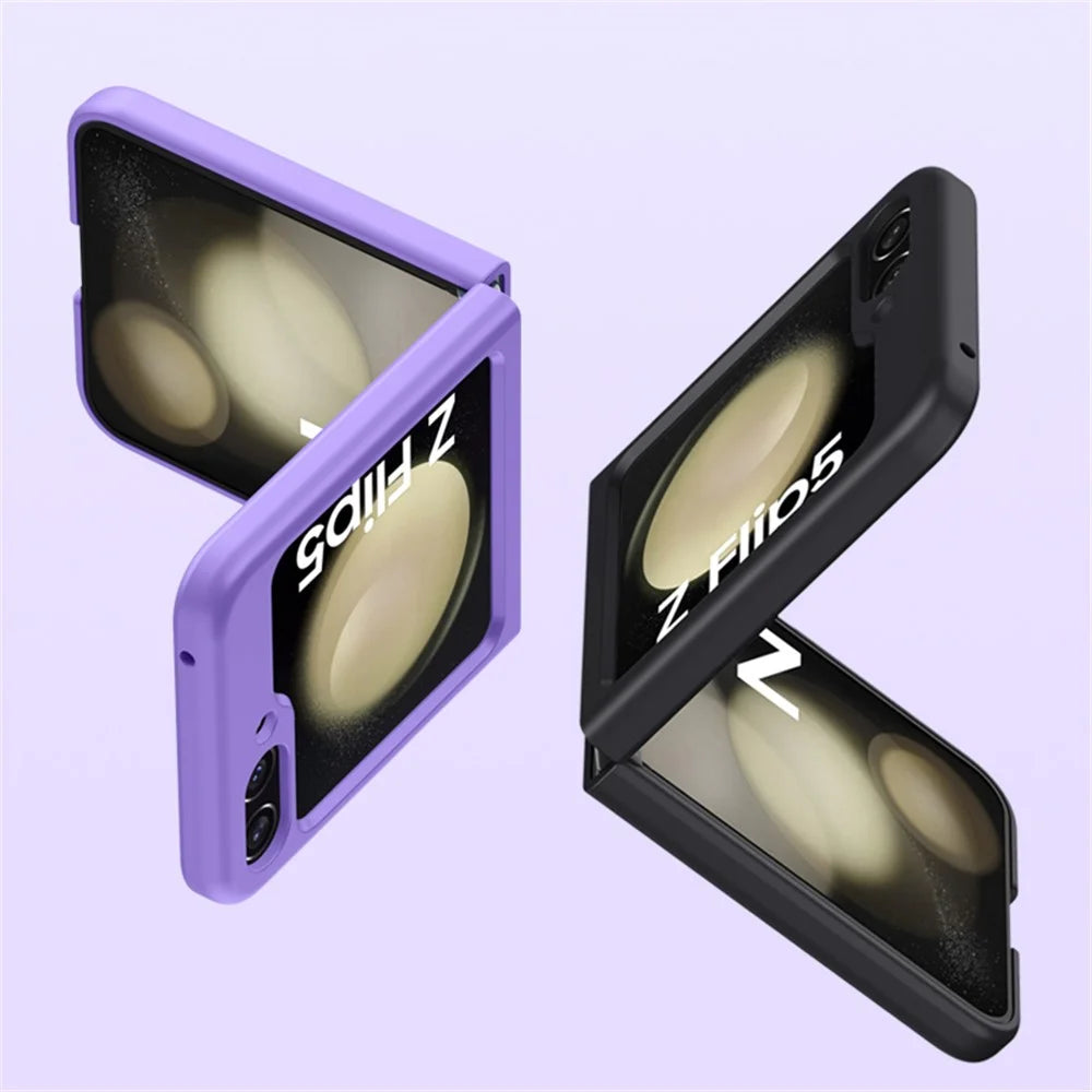 For Samsung Galaxy Z Flip5 5G Hard PC Skin-touch Phone Case Anti-Scratch Protective Cover - Black - 7