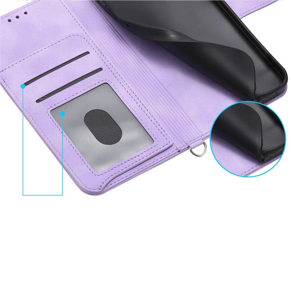 Stand Phone Case for OnePlus Nord 3 5G / Ace 2V Imprinted Flower Wallet Leather Folio Flip Cover with Wrist Strap + Shoulder Strap - Light Purple - 7