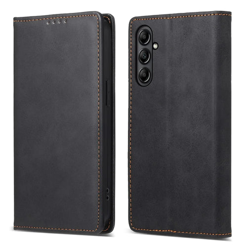 DF-05 For Samsung Galaxy A25 5G (Global) (161.0 x 76.5 x 8.3mm) RFID Blocking Wallet Phone Case PU Leather Stand Phone Cover - Black - 1