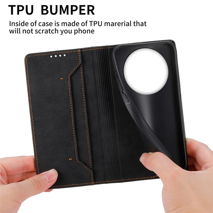 DF-05 For Realme 11 Pro 5G RFID Blocking Phone Leather Case Stand Wallet Phone Cover - Black - 7