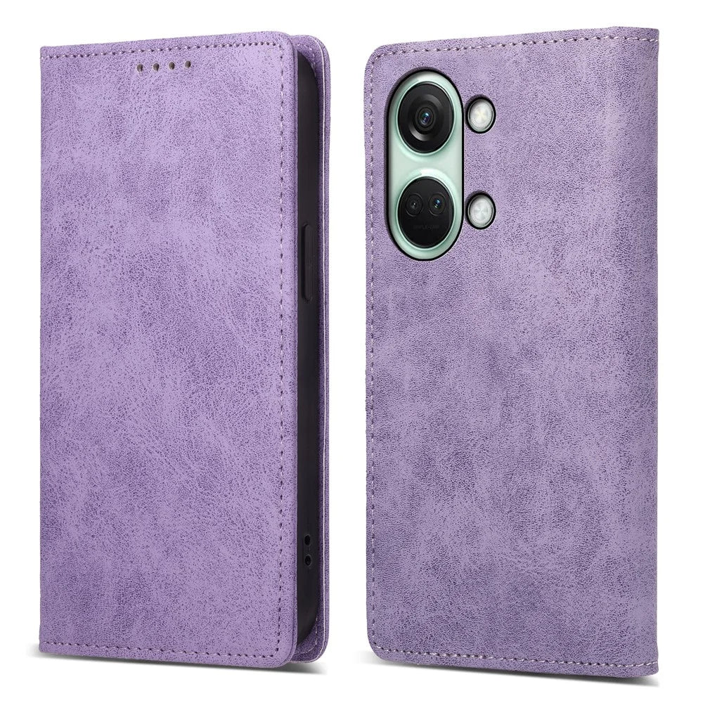 DF-05 For OnePlus Nord 3 5G / Ace 2V PU Leather Wallet Case RFID Blocking Stand Phone Cover - Purple - 1