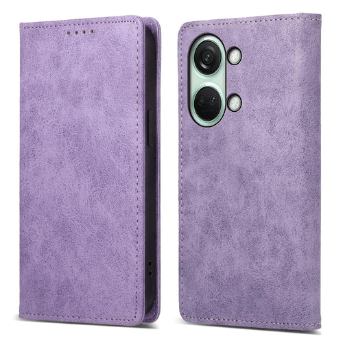 DF-05 For OnePlus Nord 3 5G / Ace 2V PU Leather Wallet Case RFID Blocking Stand Phone Cover - Purple - 1