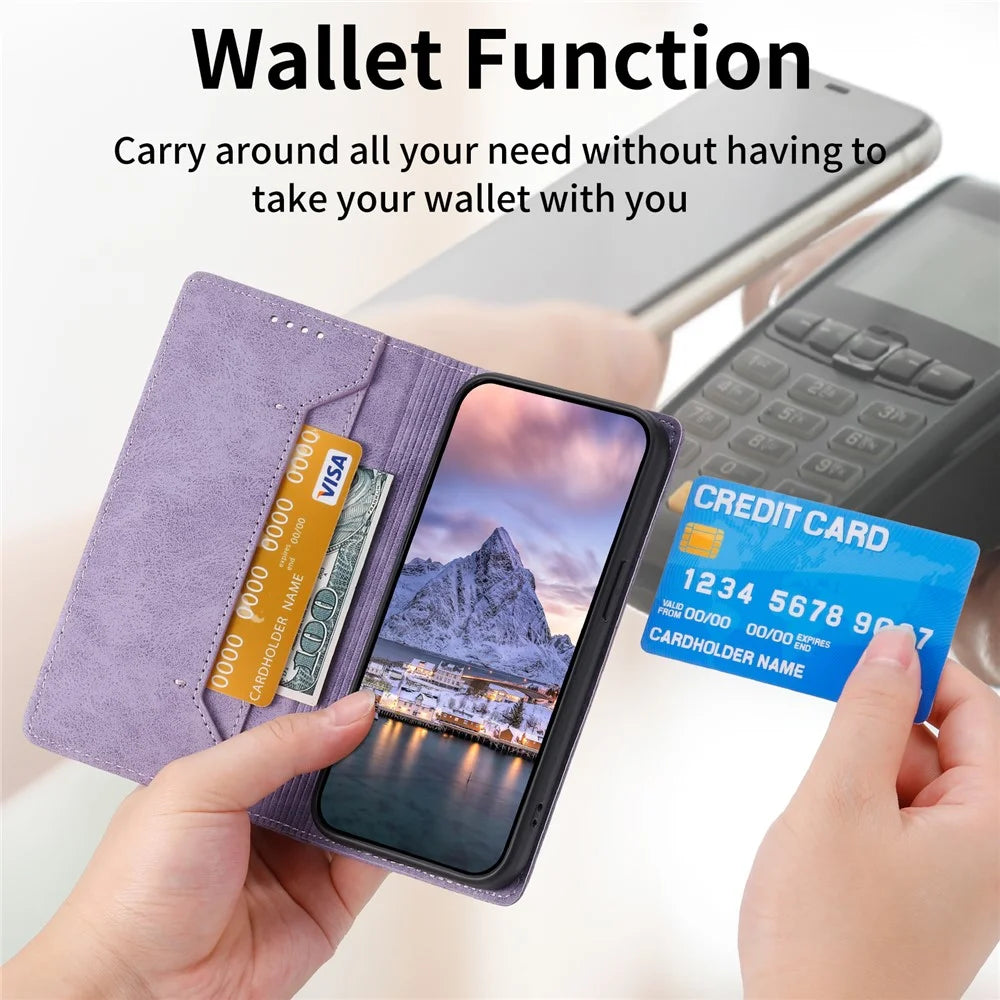 DF-05 For OnePlus Nord 3 5G / Ace 2V PU Leather Wallet Case RFID Blocking Stand Phone Cover - Purple - 5