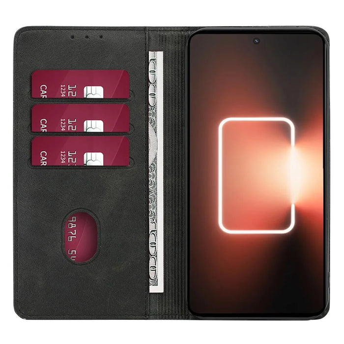 For Realme 11 Pro+ 5G / 11 Pro 5G Shockproof Phone Cover Calf Texture Stand Wallet PU Leather Phone Case - Black - 2