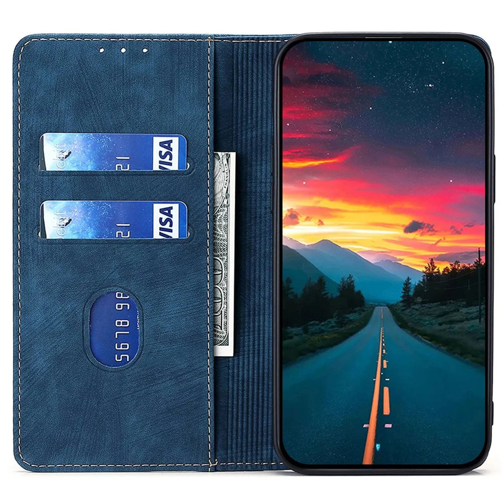 For Realme 11 Pro+ 5G / 11 Pro 5G Wallet Phone Case Leather Stand Anti-drop Cover with RFID Blocking Function - Blue - 2