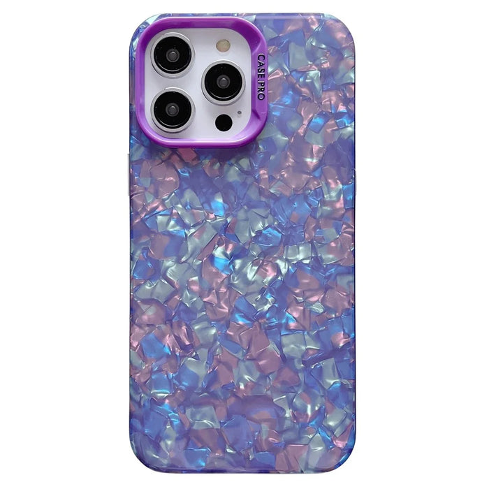 Acrylic PC Phone Case for iPhone 14 Pro Shell Texture Shockproof Slim Phone Cover - Purple - 1