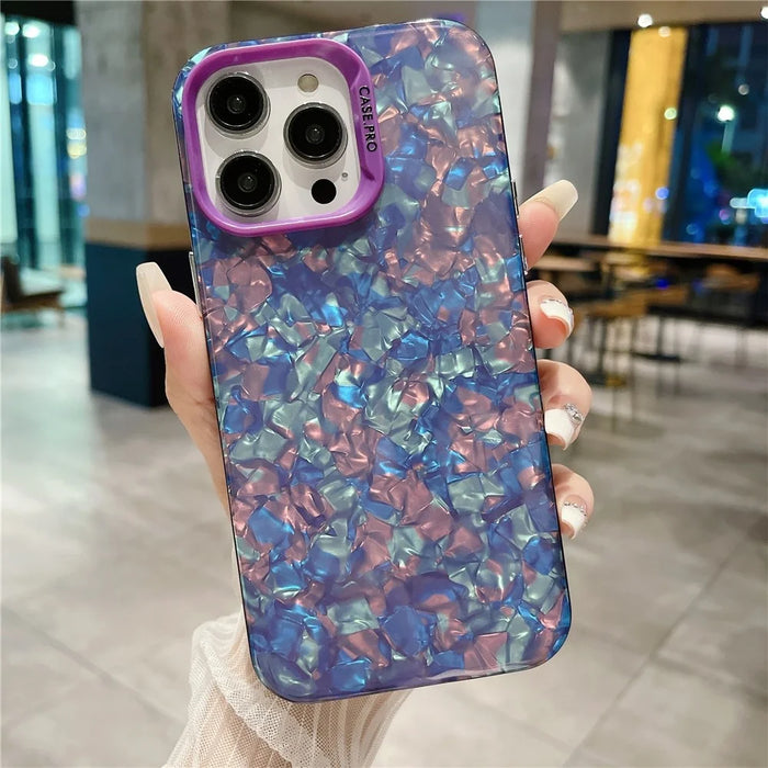 Acrylic PC Phone Case for iPhone 14 Pro Shell Texture Shockproof Slim Phone Cover - Purple - 2