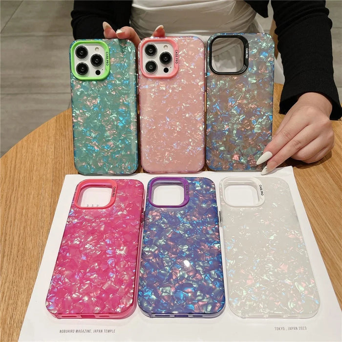 Acrylic PC Phone Case for iPhone 14 Pro Shell Texture Shockproof Slim Phone Cover - Purple - 5