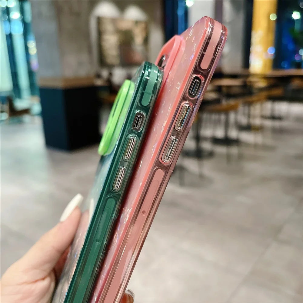 Phone Case for iPhone 15 Pro Shell Texture Anti-Scratch Phone Guard Protective Acrylic PC Cover - Pink - 3