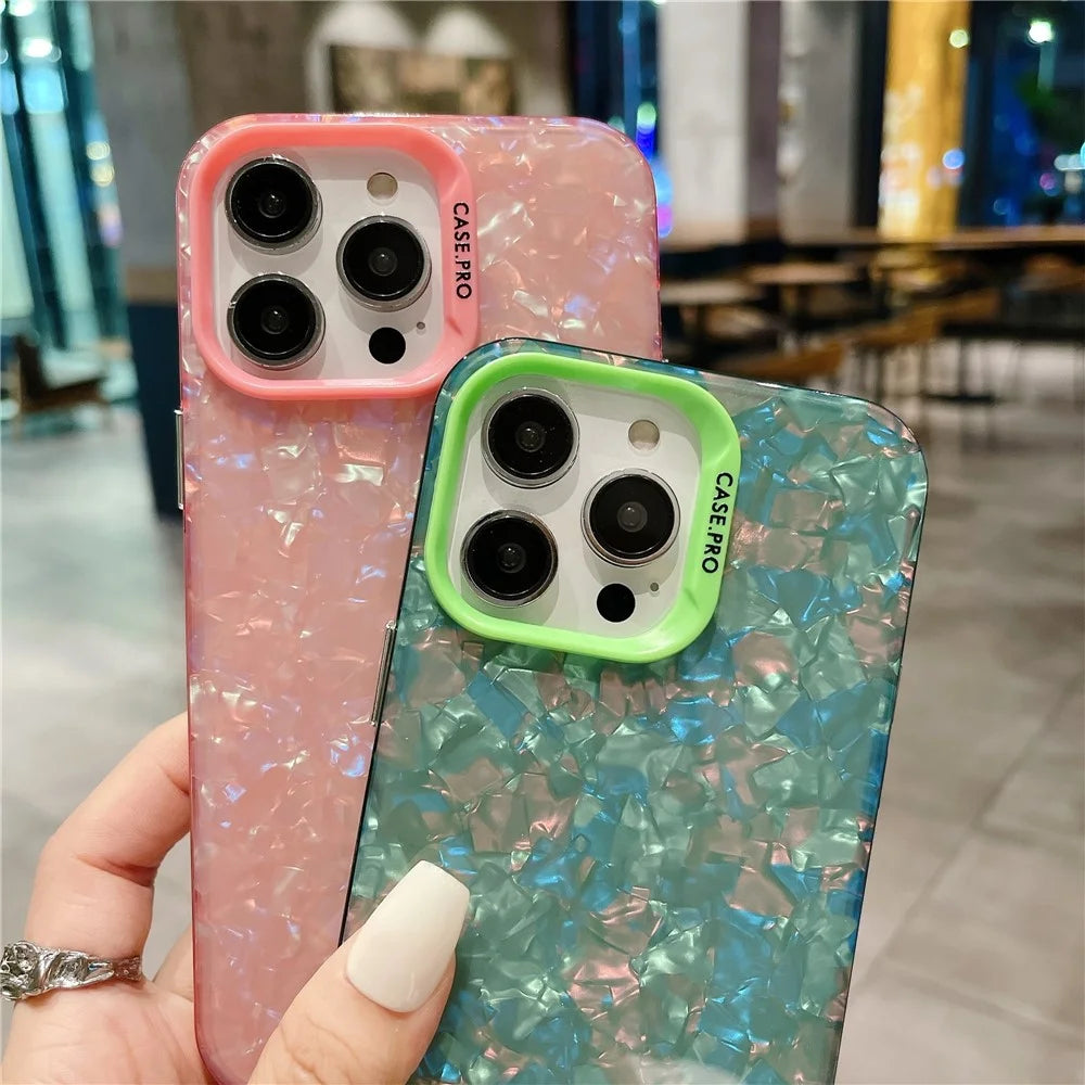 Phone Case for iPhone 15 Pro Shell Texture Anti-Scratch Phone Guard Protective Acrylic PC Cover - Pink - 4