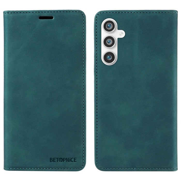 BETOPNICE 003 Stand Phone Case For Samsung Galaxy S23 FE PU Leather Flip Cover RFID Blocking Wallet - Green - 1
