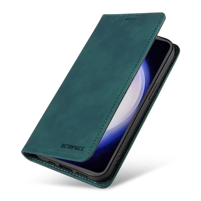 BETOPNICE 003 Stand Phone Case For Samsung Galaxy S23 FE PU Leather Flip Cover RFID Blocking Wallet - Green - 7