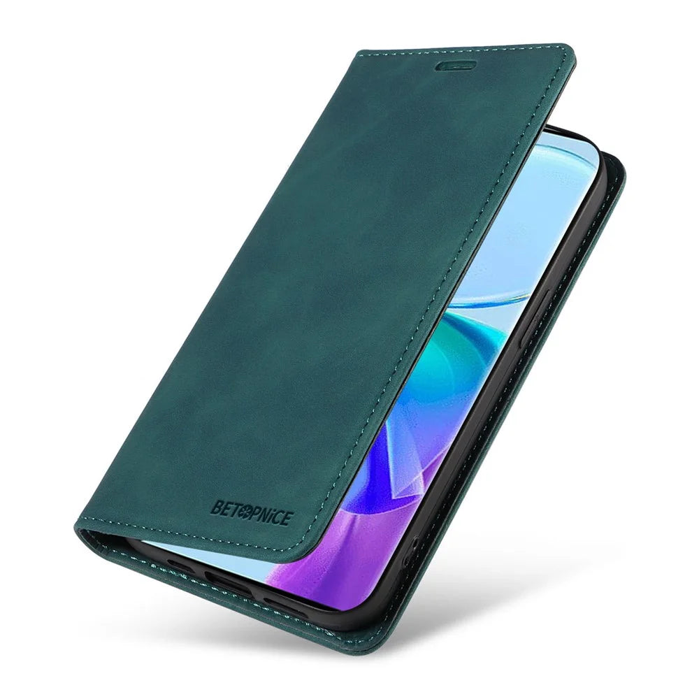 BETOPNICE 003 For vivo Y78 5G / Y78+ 5G RFID Blocking Flip Stand Cover Wallet PU Leather Shell Phone Case - Green - 7
