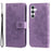 For Samsung Galaxy S23 FE Case Floral Pattern PU Leather Wallet Stand Phone Cover - Purple - 1