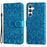 For Samsung Galaxy S23 FE Anti-Scratch Phone Cover PU Leather Shockproof Imprinted Sunflower Wallet Stand Case - Blue - 1