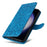 For Samsung Galaxy S23 FE Anti-Scratch Phone Cover PU Leather Shockproof Imprinted Sunflower Wallet Stand Case - Blue - 6