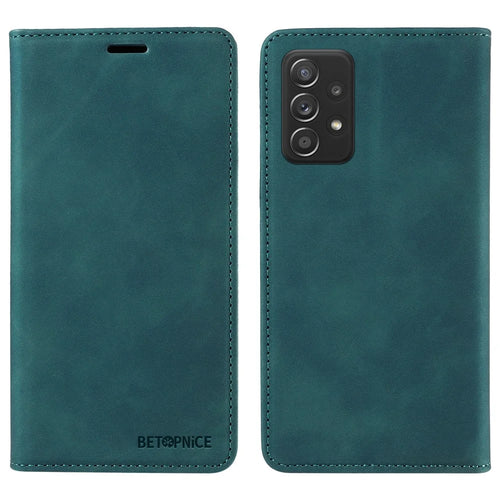 BETOPNICE 003 For Samsung Galaxy A52 4G / A52s 5G / A52 5G RFID Blocking Flip Cover Wallet PU Leather Stand Phone Case Shell - Green - 1