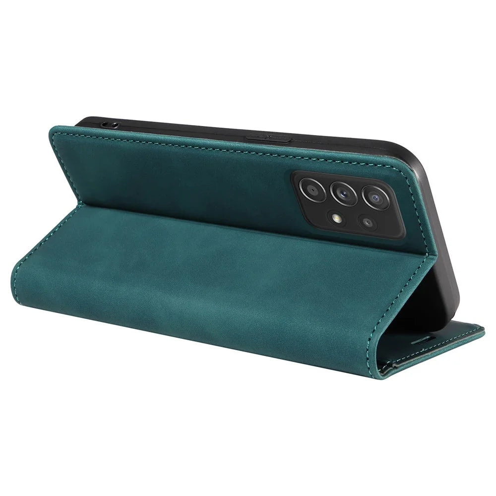 BETOPNICE 003 For Samsung Galaxy A52 4G / A52s 5G / A52 5G RFID Blocking Flip Cover Wallet PU Leather Stand Phone Case Shell - Green - 4