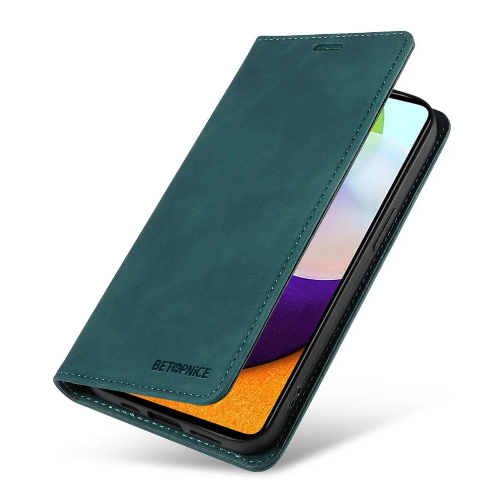 BETOPNICE 003 For Samsung Galaxy A52 4G / A52s 5G / A52 5G RFID Blocking Flip Cover Wallet PU Leather Stand Phone Case Shell - Green - 7