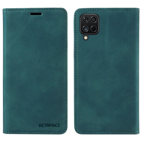 BETOPNICE 003 For Samsung Galaxy A12 / M12 / F12 PU Leather Flip Cover Stand Phone Case RFID Blocking Wallet - Green - 1